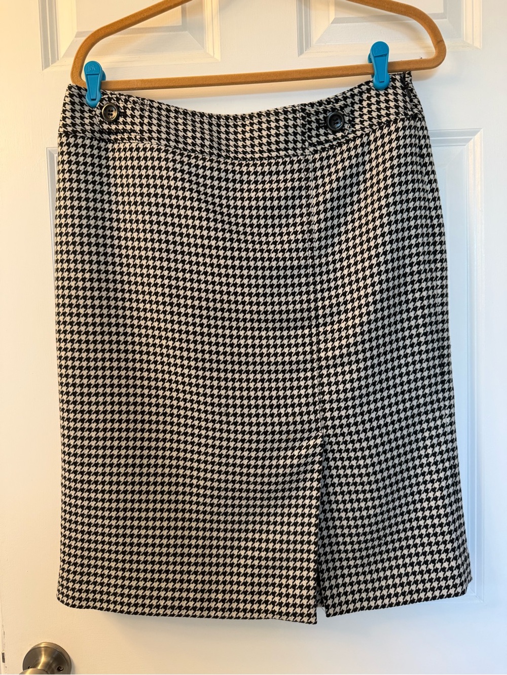 Ann Taylor Classic Houndstooth Pencil Skirt - Black & White
